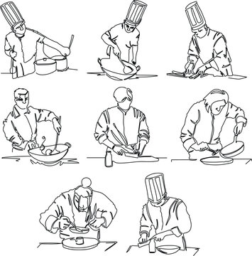 Chef Monoline Illustration