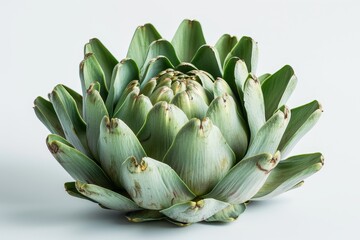 Fototapeta premium Artichoke on a white surface