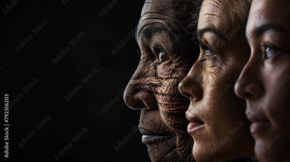 Poster a journey through time with layers of skin that tell a story of growth change and resilience each on