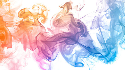 Assorted color smoke isolated on a transparent background
