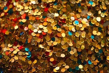 Close up view of sequins on a backdrop