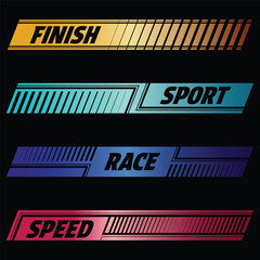Text gradient sport decal lines