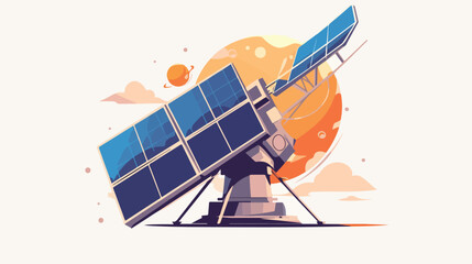 Satellite modern flat icon. 2d flat cartoon vactor