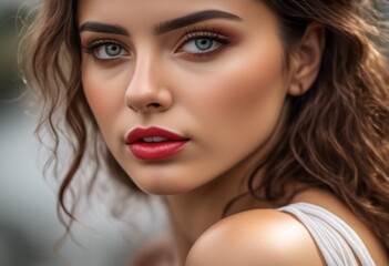 Fototapeta premium A Portrait Of Breathtakingly Gorgeous, Exotic, Beautiful Woman. 