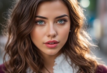 Naklejka premium A Portrait Of Breathtakingly Gorgeous, Exotic, Beautiful Woman. 