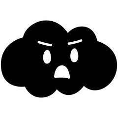 Emoticon Cloud Glyph Icon