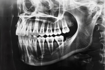 Dental X ray showing fully impacted wisdom tooth