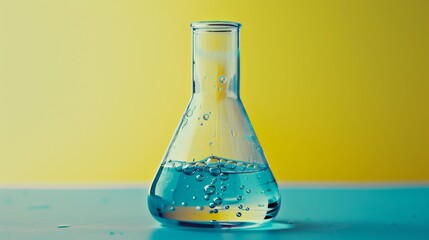 An Erlenmeyer Conical Flask With Solution In Chemistry Laboratory. - 792320668