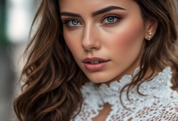 Naklejka premium A Portrait Of Breathtakingly Gorgeous, Exotic, Beautiful Woman. 