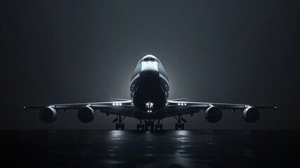 An airplane on black background - 792320813