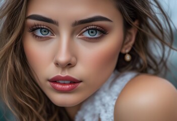 Fototapeta premium A Portrait Of Breathtakingly Gorgeous, Exotic, Beautiful Woman. 