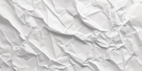 white wrinkled crumpled paper background texture pattern. crush paper craft flat lay backdrop with copy space