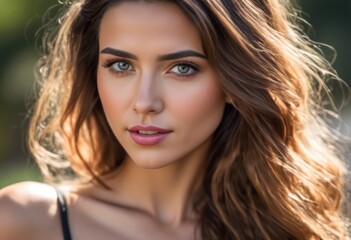 Naklejka premium A Portrait Of Breathtakingly Gorgeous, Exotic, Beautiful Woman. 