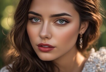 Naklejka premium A Portrait Of Breathtakingly Gorgeous, Exotic, Beautiful Woman. 