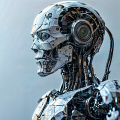 Fototapeta premium Mechanical Minds: Exploring the Nexus of Artificial Intelligence and Robotics in Modern Technology