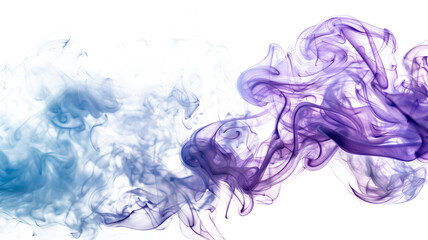 Fototapeta premium Purple and blue smoke isolated on a transparent background