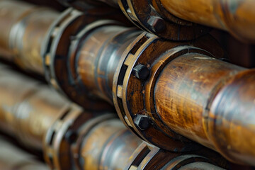 Close-up on the craftsmanship of pipe joints