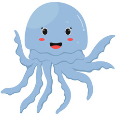 Cute Jellyfish Sea Animals Illustration