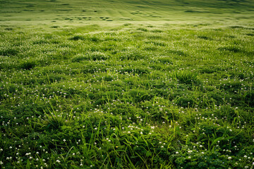 Clover fields stretching as far as the eye can see