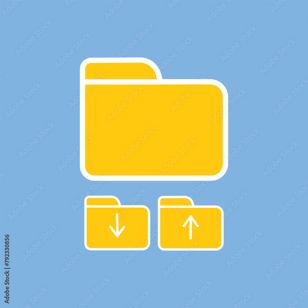 Poster folder Icon Logo Design Element. Can be used for Web and App. Symbol design icon graphic element resources. Flat design style icon. folder icon for ui button application. user interface button design