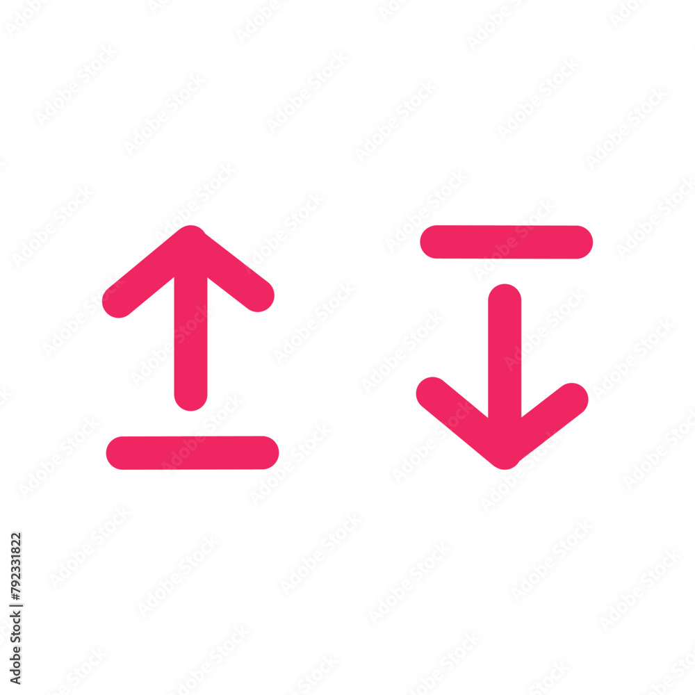 Poster upload and download icon. down arrow vector icon. symbol design icon graphic element resources. vect