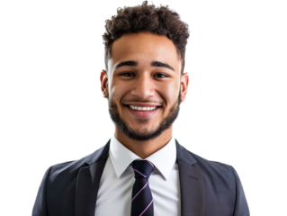 Portrait Photography of smile  business man, half body from case to head, nation of england, isolate white background PNG