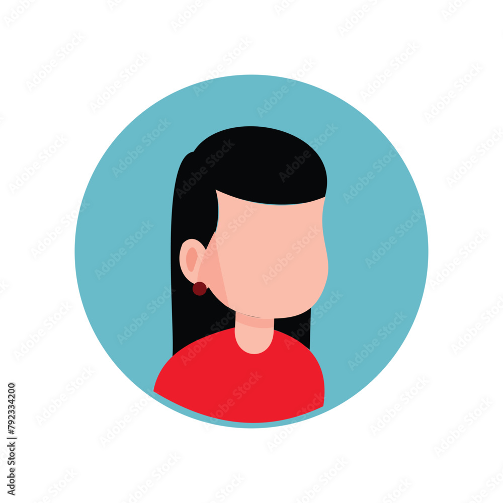 Poster Avatar profile picture icon on blue  background. Flat design style. resources graphic element design. Contact icon for ui  button application. user interface icon element Design 
