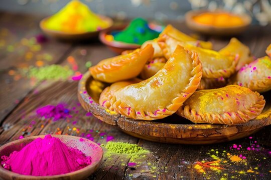 Gujiya is an Indian sweet made during Holi festival