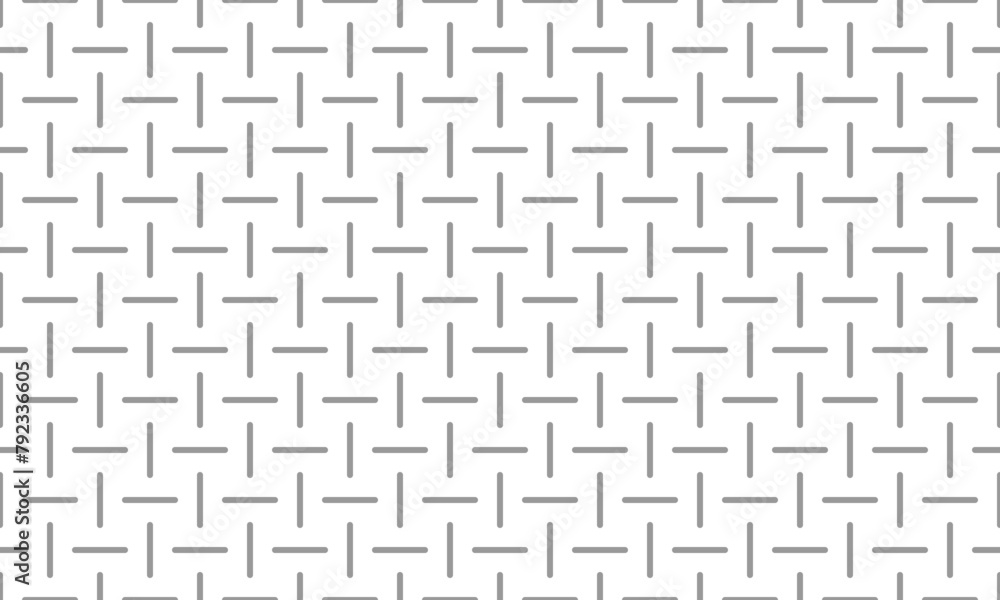 Wall mural grey line woven stripes lattice seamless pattern. vector repeating texture.