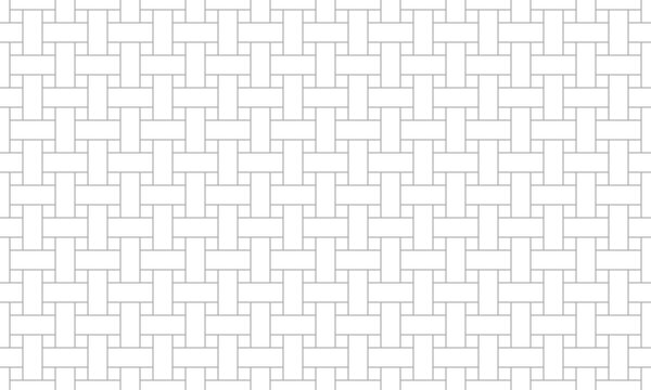 Abstract geometric seamless pattern with grey outline rectangles look like a plain weave Texture. Vector Repeating Background.