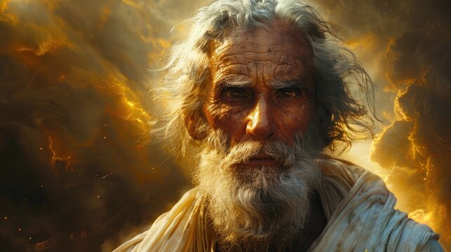 full body potrait of enoch the man who walked with god in the bible and the grandfather of noah with a mediteranean skin tone,art illustration