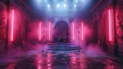 Obraz premium Neon backgrounds for music videos or live performances. stock photo