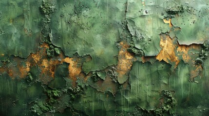 This is an abstract artistic background. Retro, nostalgic, golden brushstrokes. Textured background. Oil on canvas. Modern Art. geometric, green, gray, wallpaper, poster, card, mural, rug, hanging,