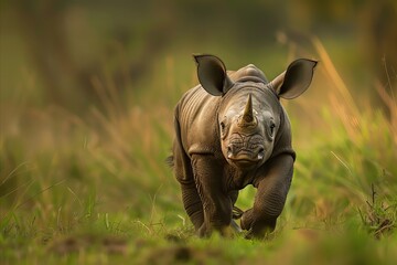 Baby Rhino On A Wild