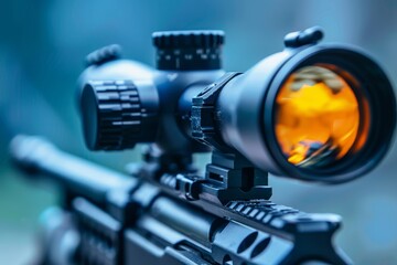 Fototapeta na wymiar Sniper rifle with an optical sight