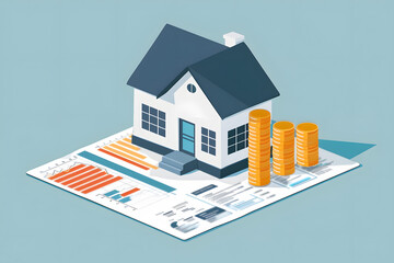 illustrations in explaining different types of loans, such as mortgages © godex