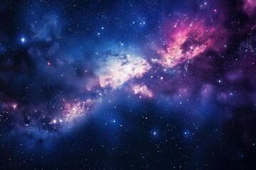 Space scene with stars in the galaxy. Panorama. Universe filled with stars, nebula and galaxy,. Elements of this image furnished by NASA - generative ai