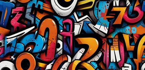 Colorful graffiti wallpaper texture as background illustration