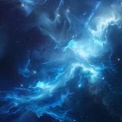 a blue and white background with stars in the sky