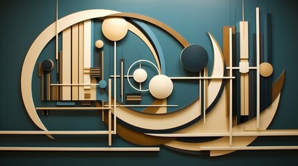 Geometric precision and organic forms converge in a modern Art Deco symphony.