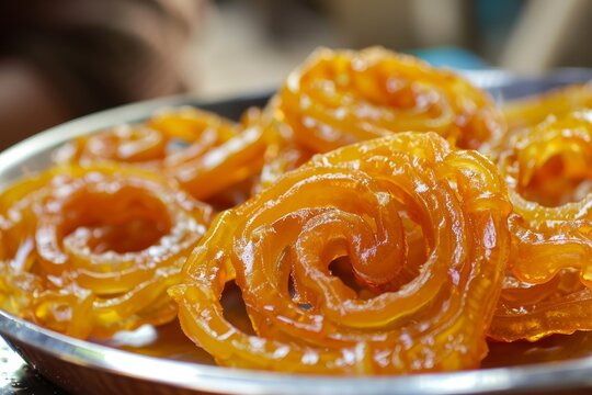 Making Indian dessert jalebi