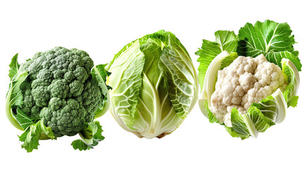 cabbage sellection isolated against transparent background