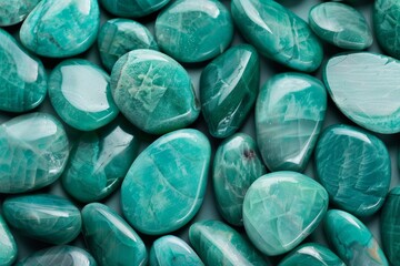 Background with turquoise emerald-colored stones