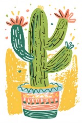 mexican cactus doodle art
