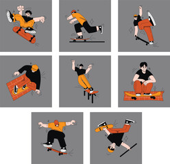 Handrawn Skateboard Illustration