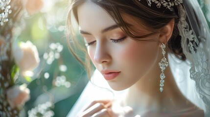Bridal beauty elegant hairstyle