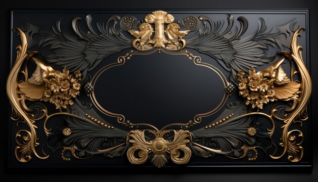 Classic Hollywoodstyle credits with gold text on a black backdrop, featuring a traditional scroll for an awards show or gala event