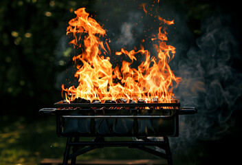 Obraz premium Summer Sizzle: Dynamic Fire Grill 
