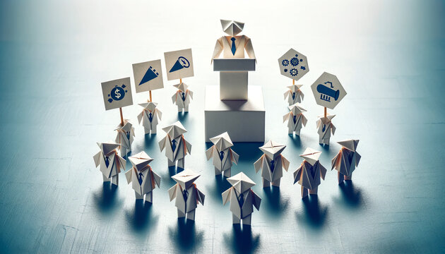 Embark on a journey of effective management through minimalist origami paper art