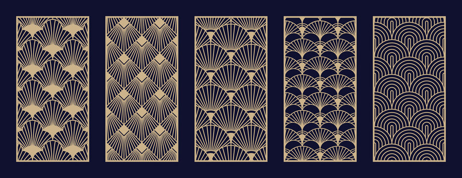 Abstract line art pattern. Laser cut with line design pattern. Design for wood carving, wall panel decor, metal cutting, wall arts, cover background, wallpaper and banner.